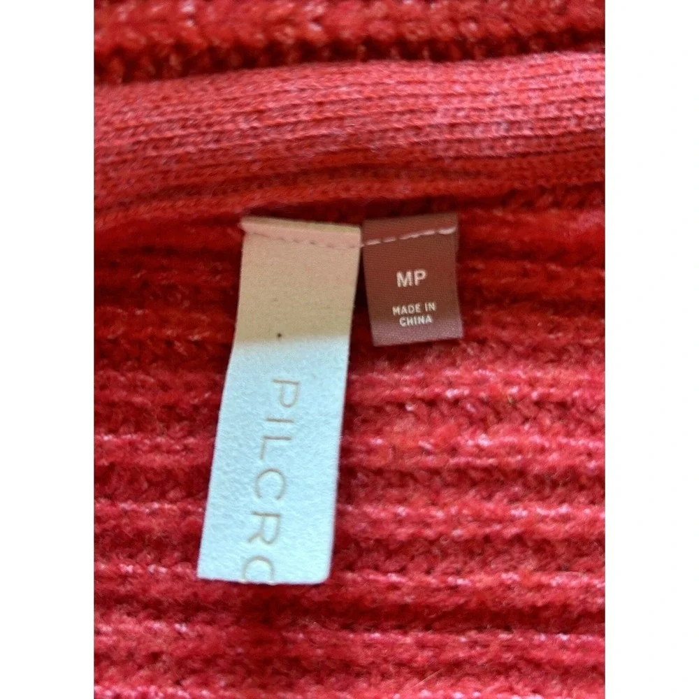 Anthropologie Pilcro Oversized Soft Boxy Red Knit Sweater Sz‎ MP Capsule Minimal